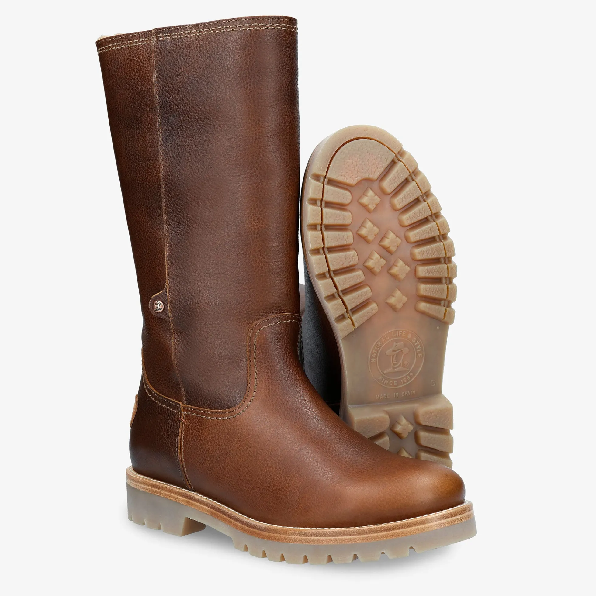 Bambina Botas de piel con forro interior de pelo.