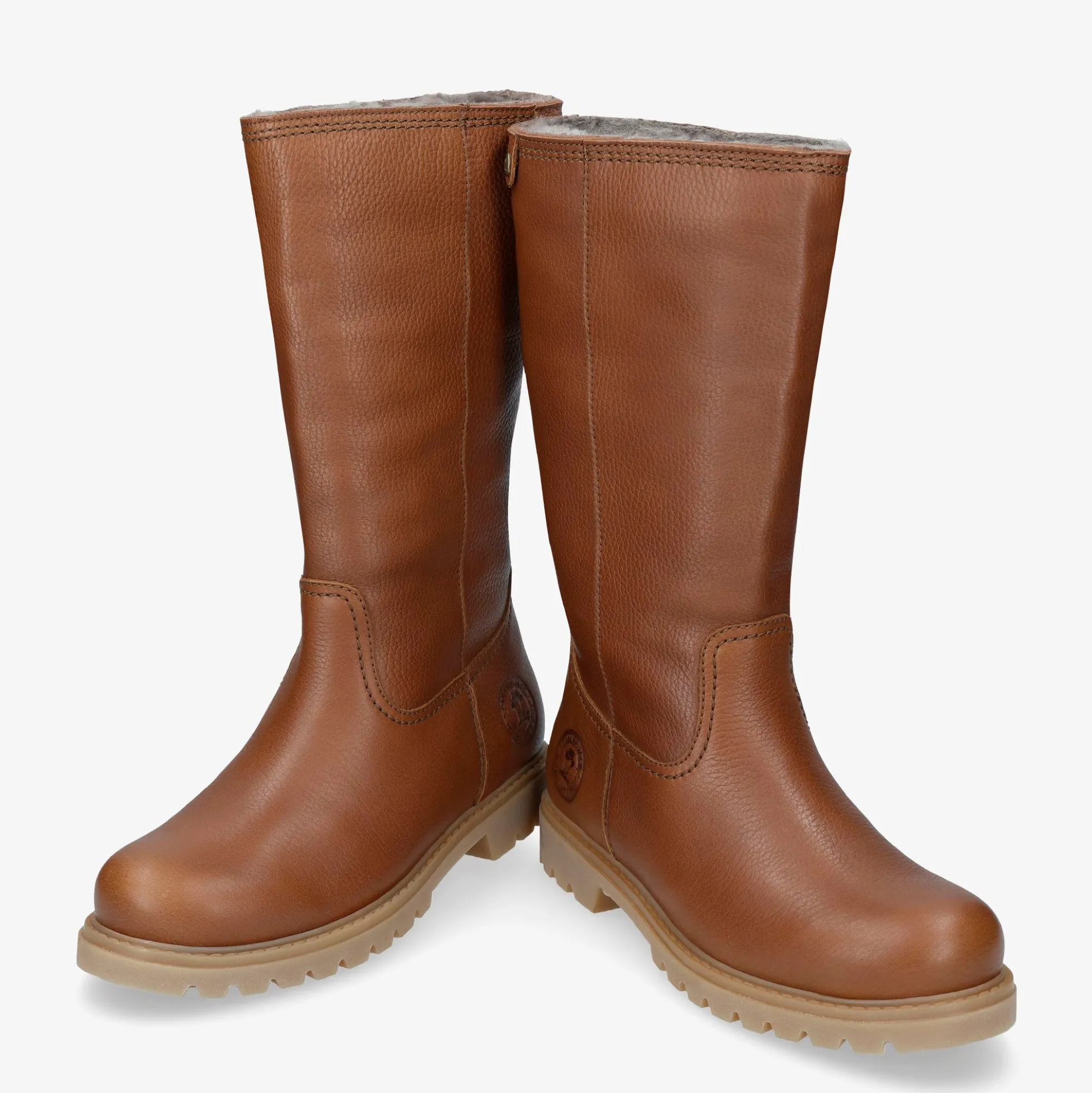 Bambina Igloo Botas de piel con forro interior de pelo natural.
