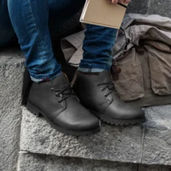 Bota Panama Botín de piel con forro interior de piel.