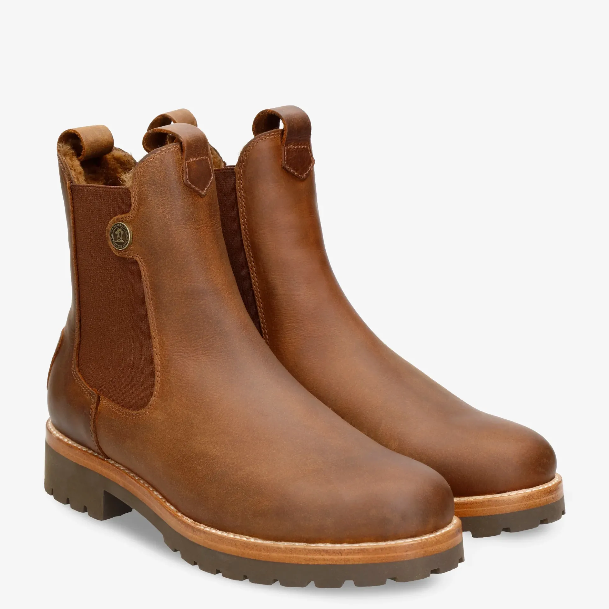 Francesca Igloo Botín de piel con forro interior de pelo natural.