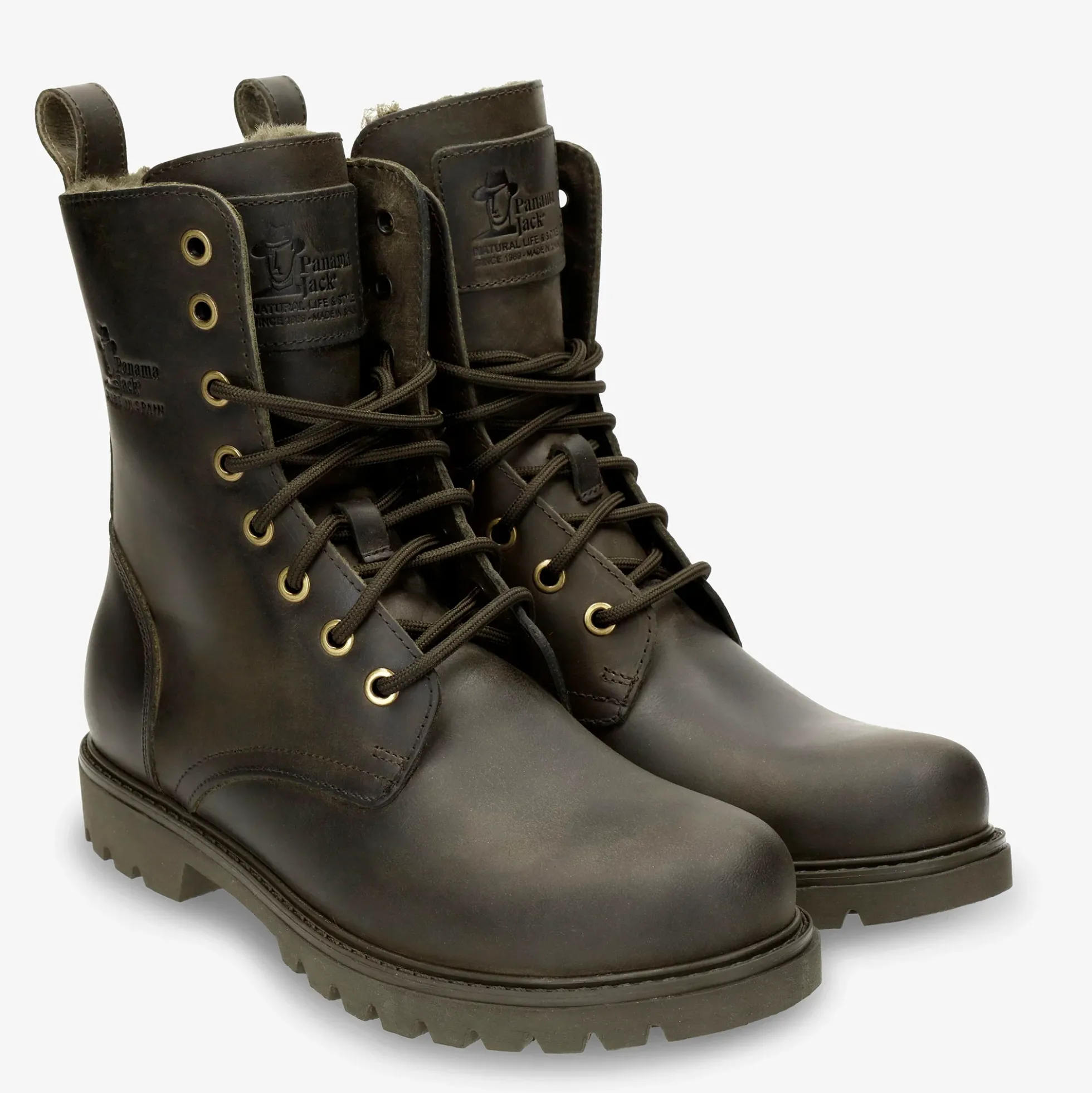 Frisia Botas de piel con forro interior de pelo.