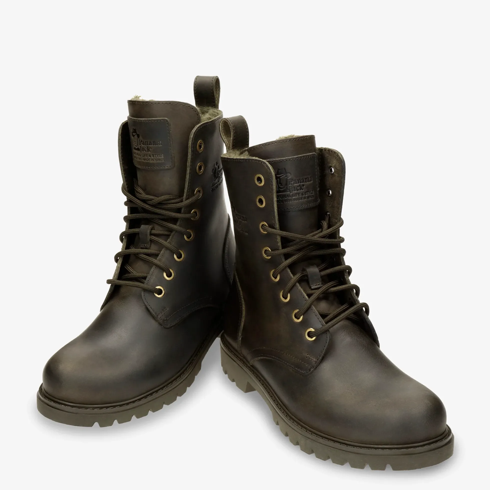 Frisia Botas de piel con forro interior de pelo.