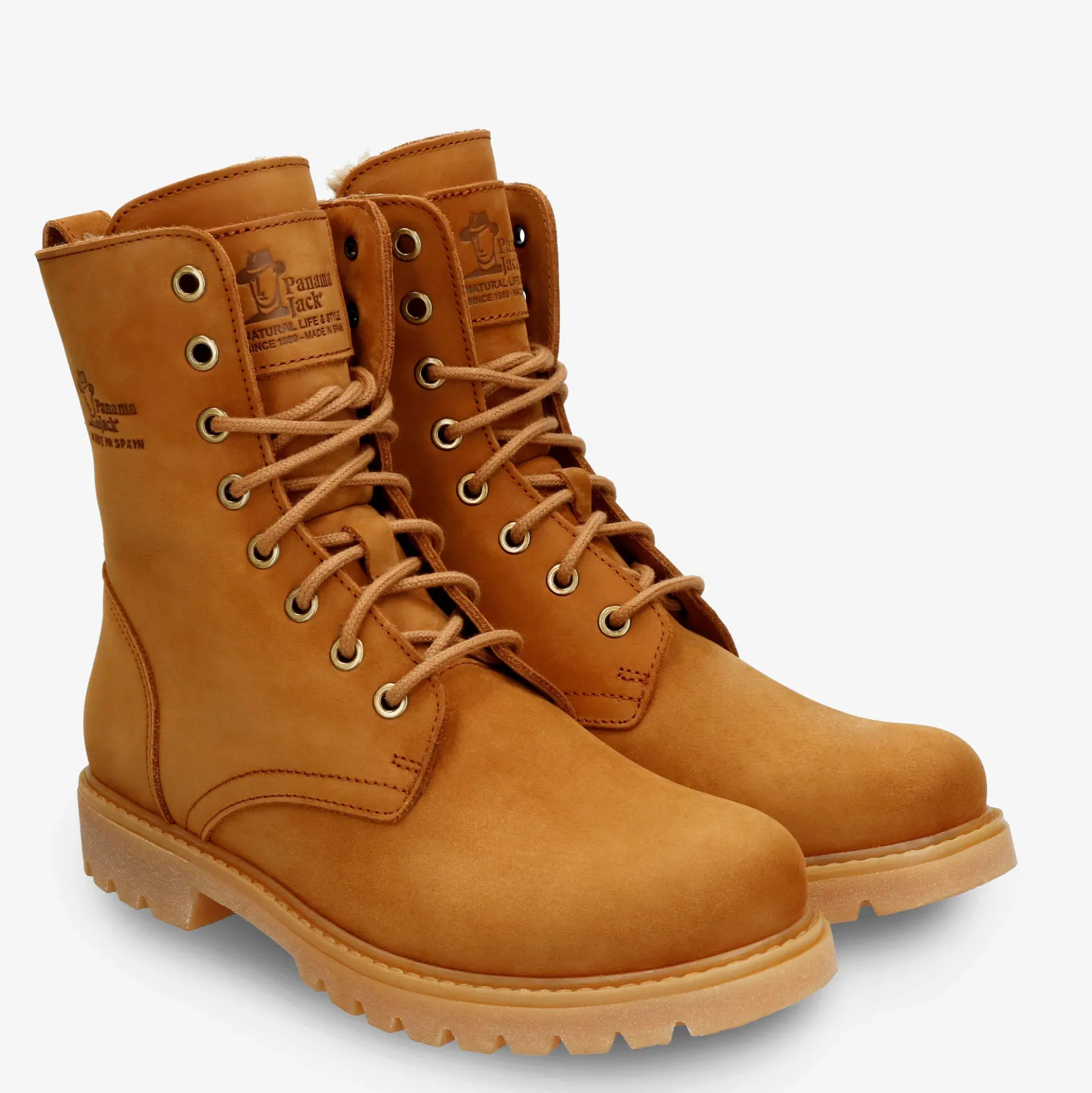 Frisia Botas de piel con forro interior de pelo.
