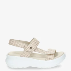 Noor Plaid Sandalias de piel con forro interior de piel.