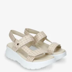 Noor Plaid Sandalias de piel con forro interior de piel.