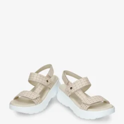 Noor Plaid Sandalias de piel con forro interior de piel.