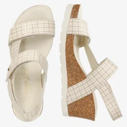 Vilma Plaid Sandalias de piel con forro interior de piel.